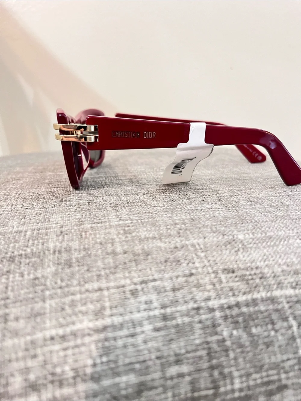 Dior Burgundy Cat-Eye Sunglasses with Gold Temples